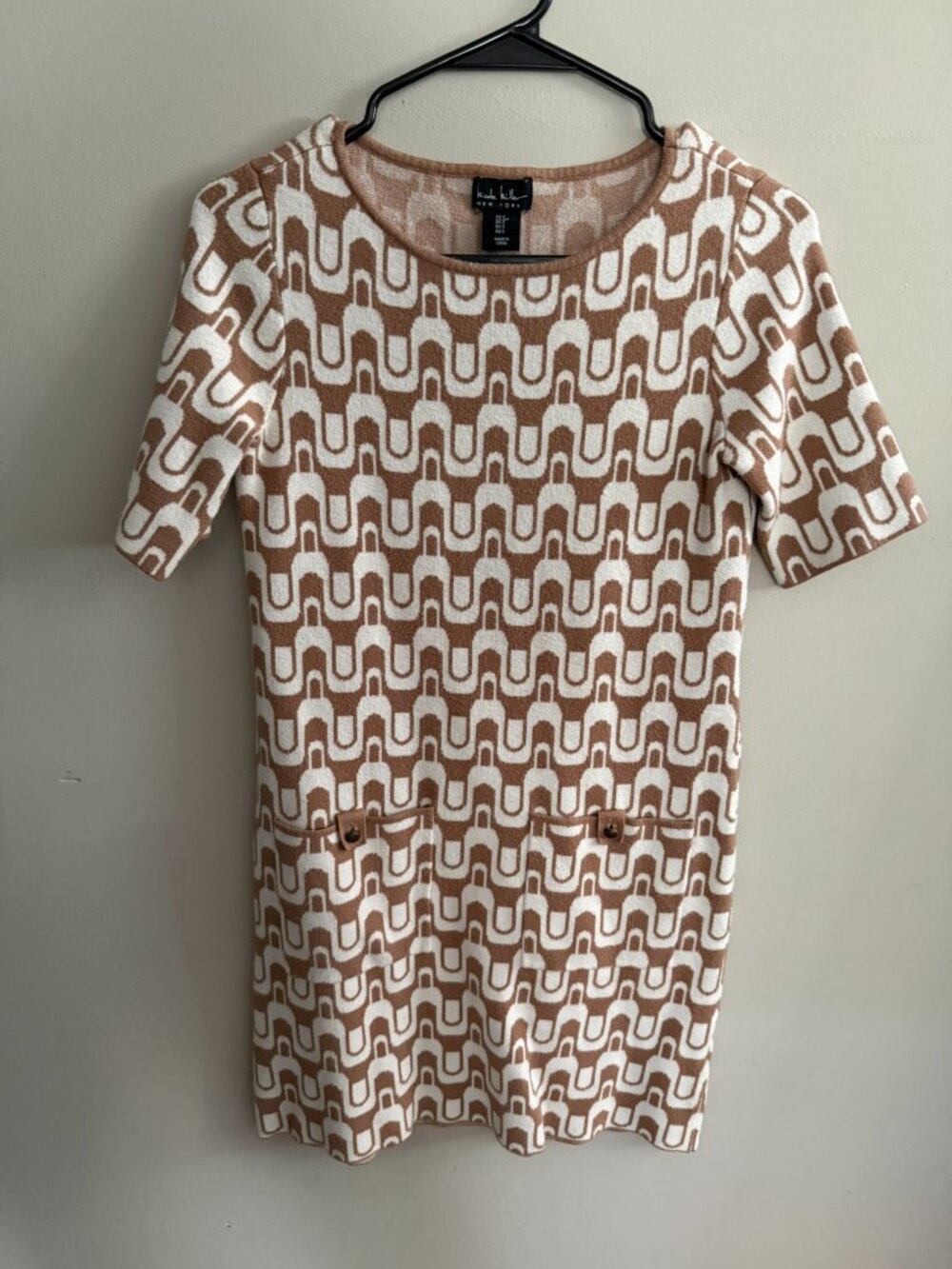 Nicole Miller New York retro brown and white dress